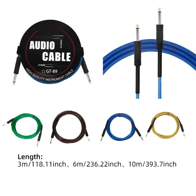 Guitar Lead/Instrument Cable Noiseless Plated 6.35mm Guitar Cable Guitar Keyboard Cord 1/4" Straight To Straight Angle