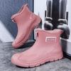 New waterproof and non-slip short tube men's rain shoes, outdoor platform work shoes couple