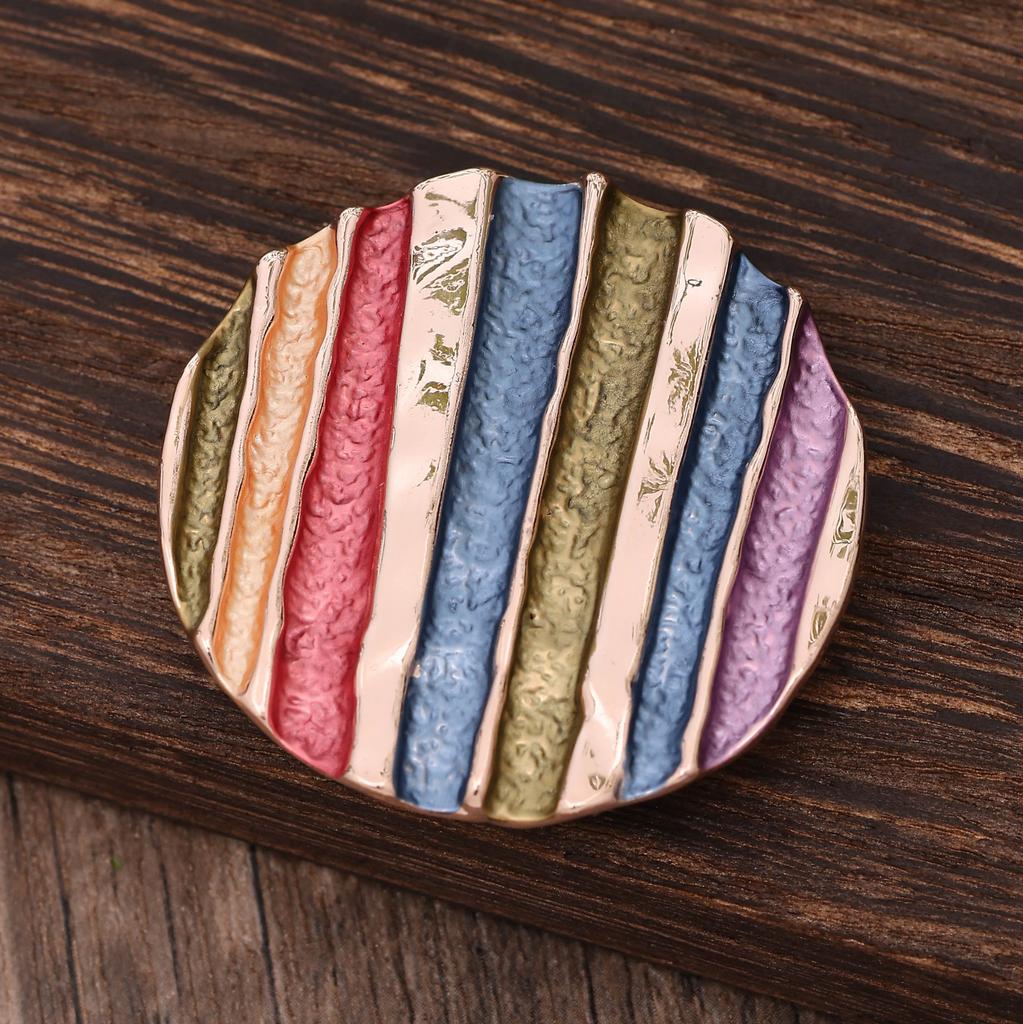New Round Geometric Line Enamel Color Magnetic Brooch Out of the Street Banquet Women's Multi-functional Versatile Brooch