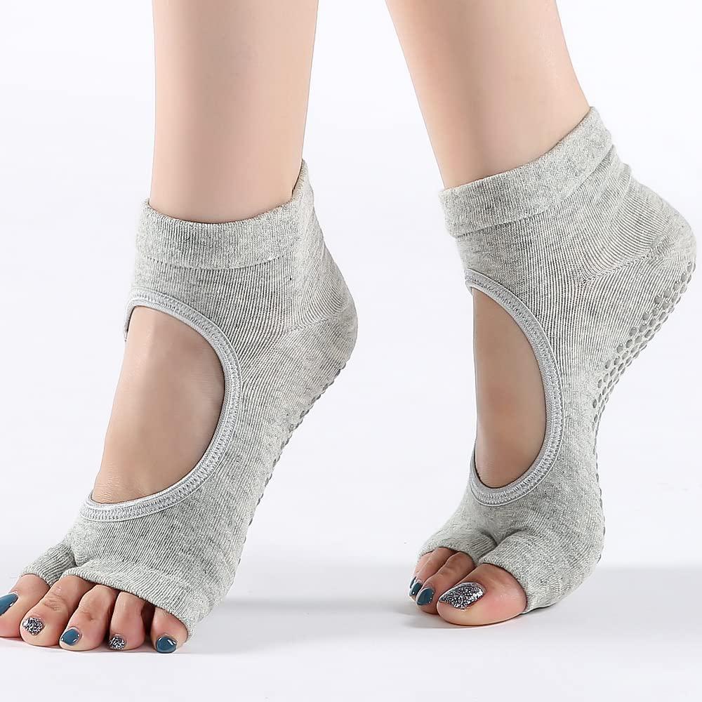 High Quality Women Yoga Socks Anti Slip Two Toe Sport Cotton Pilates Sock Breathable Quick-Dry Ballet Professiona Dance Sock