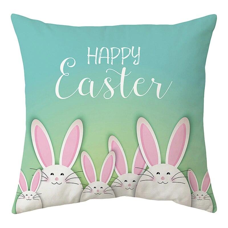 Happy Easter Decoration For Home  Rabbit Eggs Pillowcase Bunny   Supplies Party Favor Gifts 45*45cm