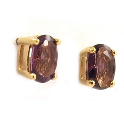 [C5670] - Amethyst 'Unique' Gold Plated Earrings
