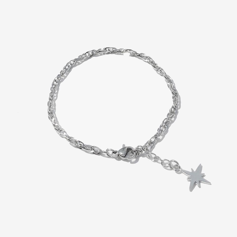 Rush Off Surgical Steel Twinkle Star Chain Bracelet / Twinkle Star Chain Bracelet-Anklet