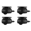 4PCs with Brake Adhesive Universal Wheel Casters Strong Load-bearing 360° Rotation Type Self Adhesive Pulley Mute