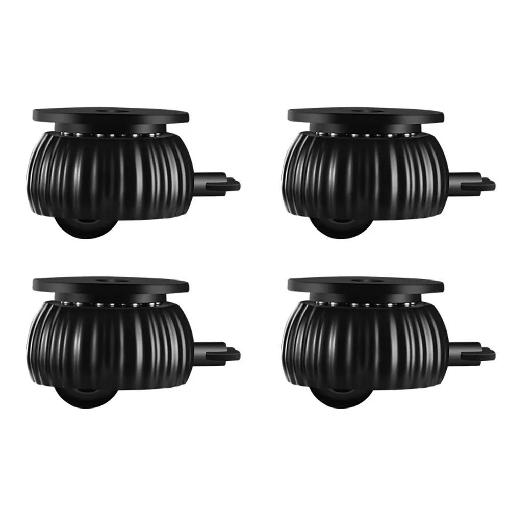 4PCs with Brake Adhesive Universal Wheel Casters Strong Load-bearing 360° Rotation Type Self Adhesive Pulley Mute