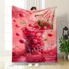 Floating Watermelon, Splashes, Bubbles, and a Vibrant Pink Liquid Theme. for All Seasons Blanket Lunch Break Throw Gift