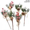 5 Pezzi Natale Bacca Rossa Fiore Artificiale Pigna Ramo Decorazioni Albero di Natale Ornamento Confezione Regalo Casa Ghirlanda Fai da Te