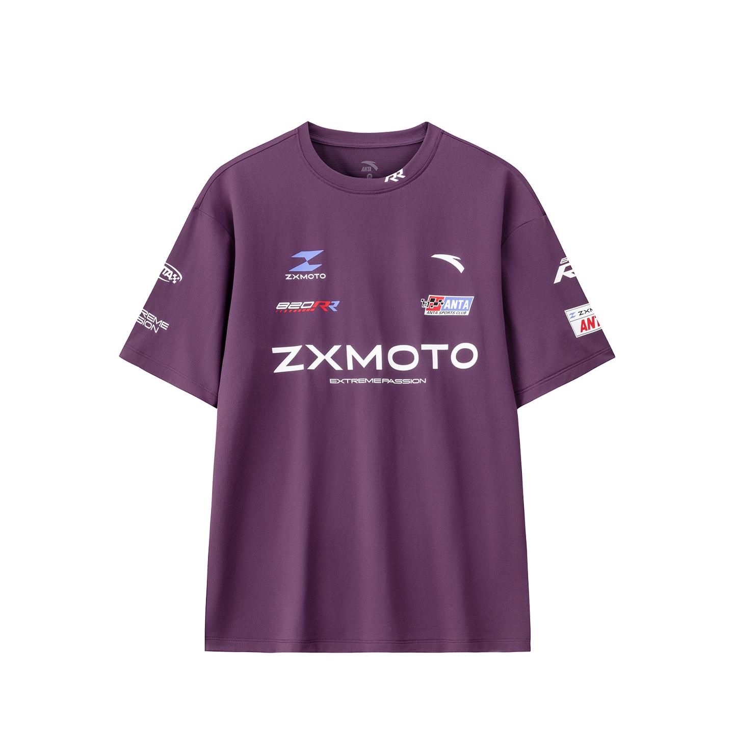 Anta × Zhang Xue Motorcycle Collaboration Series Moisture-Wicking Quick-Dry Short Sleeve T-Shirt Racing Style Casual Sports Top 97263820R-2 S