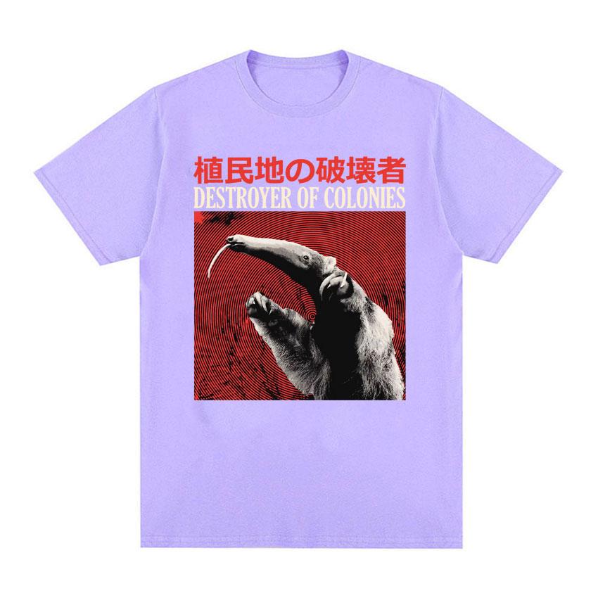 Zerstörer von Kolonien Ameisenbär Japanisches Vintage T-Shirt Unisex Damen Mode Lässig Gemütliches T-Shirt 100% Baumwolle Harajuku Gothic T-Shirt