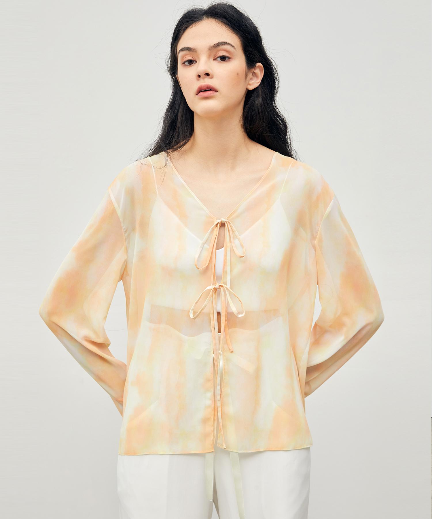 Onneu Watercolor See-Through Blouse Yellow Yellow/One