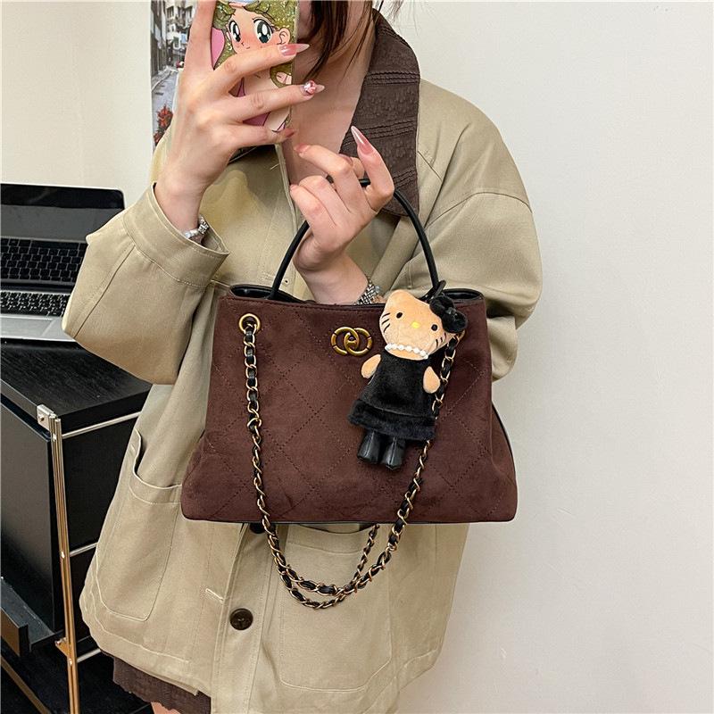 Handheld Frosted Chain Bag for Women - 2025 Large-Capacity Shoulder Crossbody with High-End Style