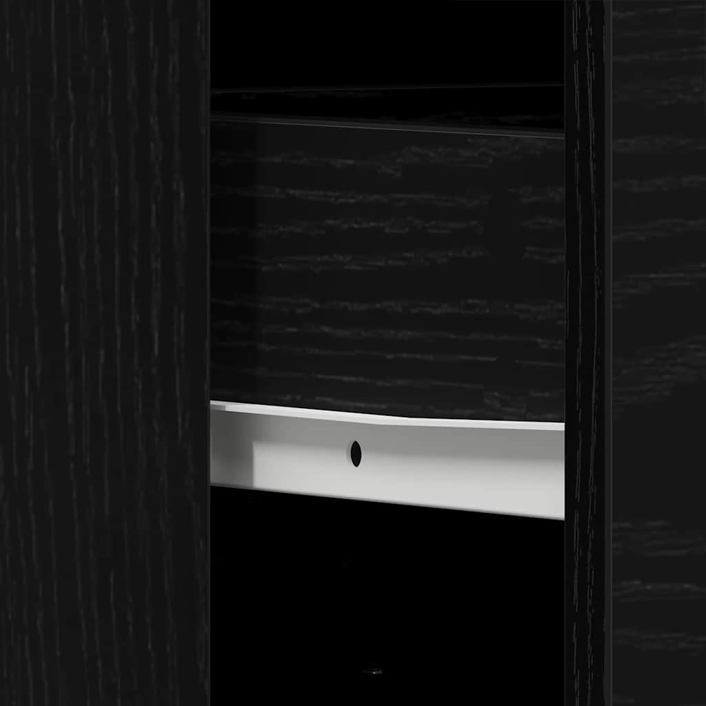 Washbasin Cabinet with Door Black Oak Effect 65 x 33 x 60 cm