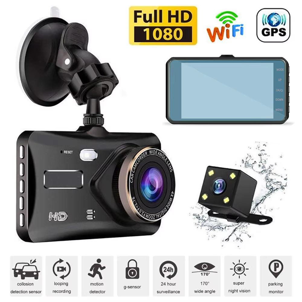 2025 Nowy HD 1080P 4" Ekran dotykowy IPS Dash Cam Przednia i tylna kamera SAMOCHODOWY DVR Pojazd Czarna skrzynka Wizja nocna Kierowca Wideorejestrator