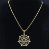 Witchcraft Astrology Stainless Steel Chain Necklaces 7 Point Star Gold Color Pendant Necklace Women/Men jewlery acier N531S02