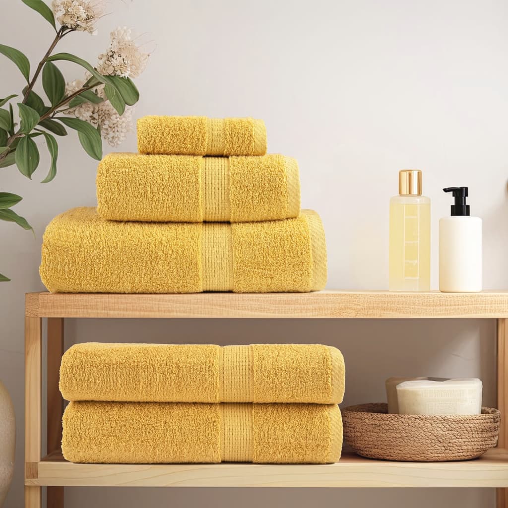 Vidaxl Ręczniczki Premium Solund, 2 Szt., Złote, 30X30 Cm, 600 G/Cm²