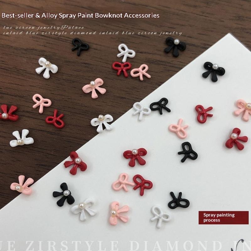 10Pcs Bow Mini Nail Art Nail  Bowknot Nails Decals Nails Art Design Nail Charm Nail Art Decoration Accessories