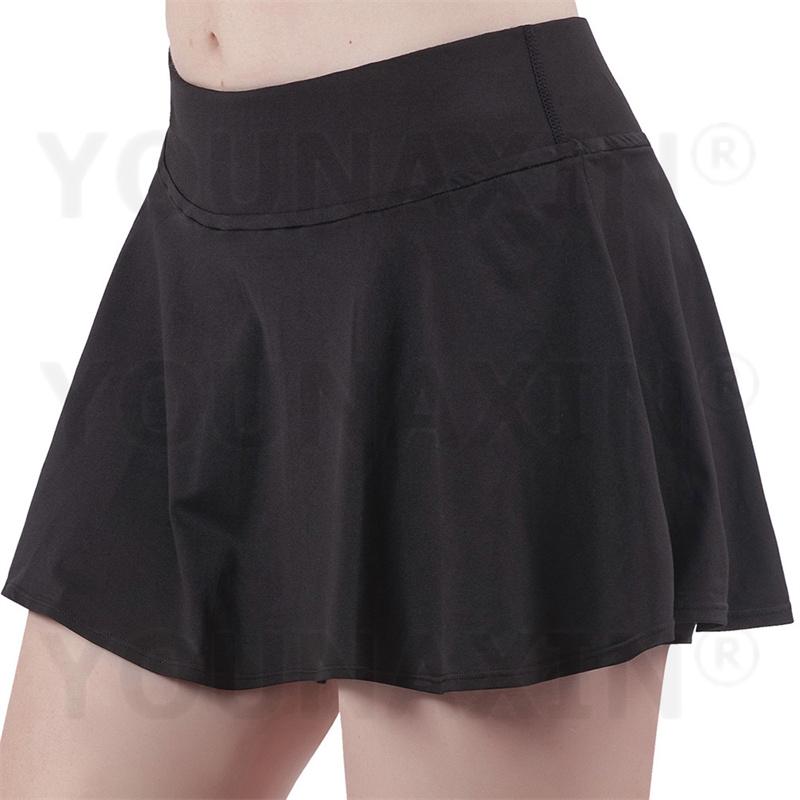 Women's Tennis Culottes High Waist Fitness Skirt Training Running Yoga Badminton Sports Shorts Lining Girl Anti-emptied Quick Dry S M L XL 2XL
