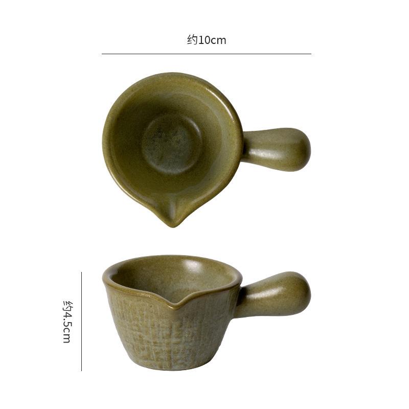 Ceramic Sauce Bucket Milk Pot with Handle Sauce Pot Sauces Dish Dipping Sauce Dish Milk Cup Dessert Bowl Snack Plate Gravy Boats