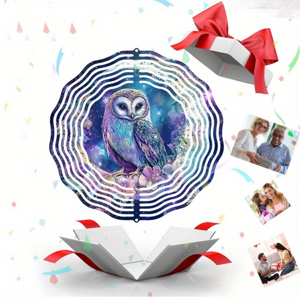 Okouzlující sovová zvonkohra pro venkovní dekoraci Nebeská noční obloha Květinový design Ideální pro terasu zahradu balkon svátek