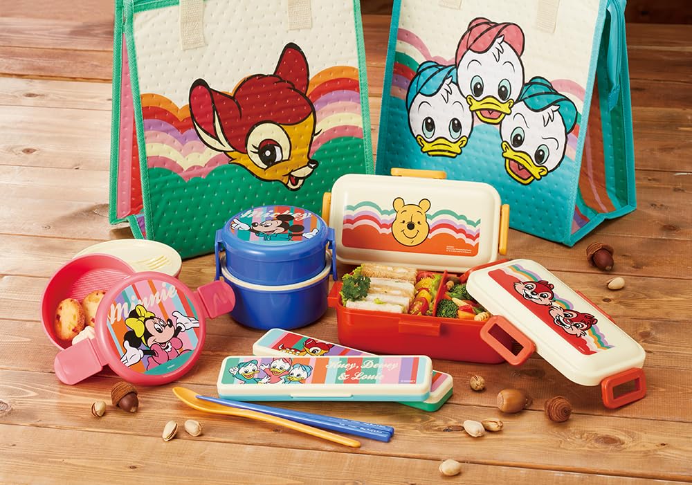 Skater Bento Box Disney Retro Winnie the Pooh 530ml Antibacterial Soft Serving Dome Lid For Women Made in Japan PFLB6AG-A