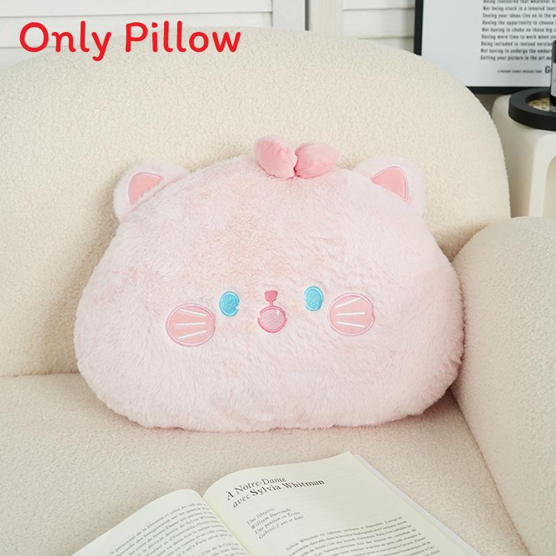 Cute Panda Round Plush Cushion With Faux Fur Cover For Bedhead Lounge And Back Support