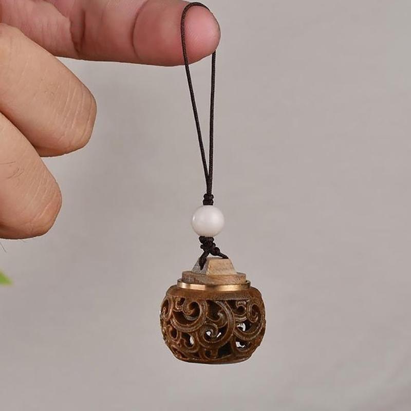 1Pc Hollow Box Pendant Accessories Portable Mini Lotus Sandalwood Sachet Medicine Pill Case Rescue Storage