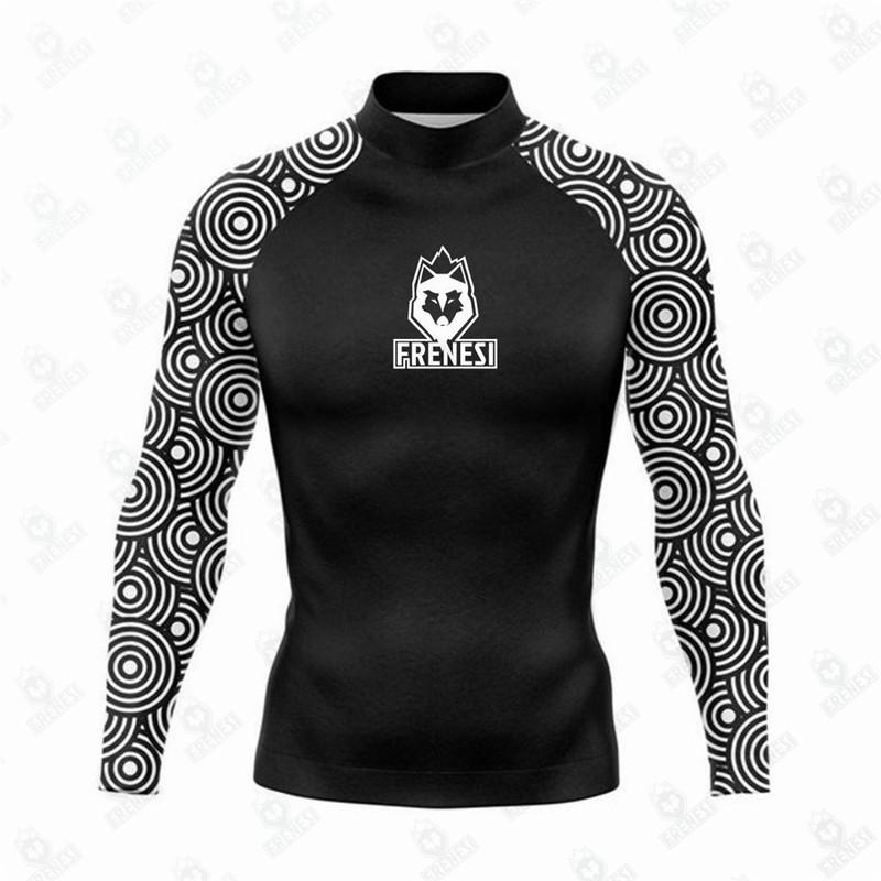 FRENESI Herren UPF 50 Langarm Rash Guard Surfen Tauchen Schwimmen UV-Schutz Schnelltrocknend Neoprenanzug Oberteil
