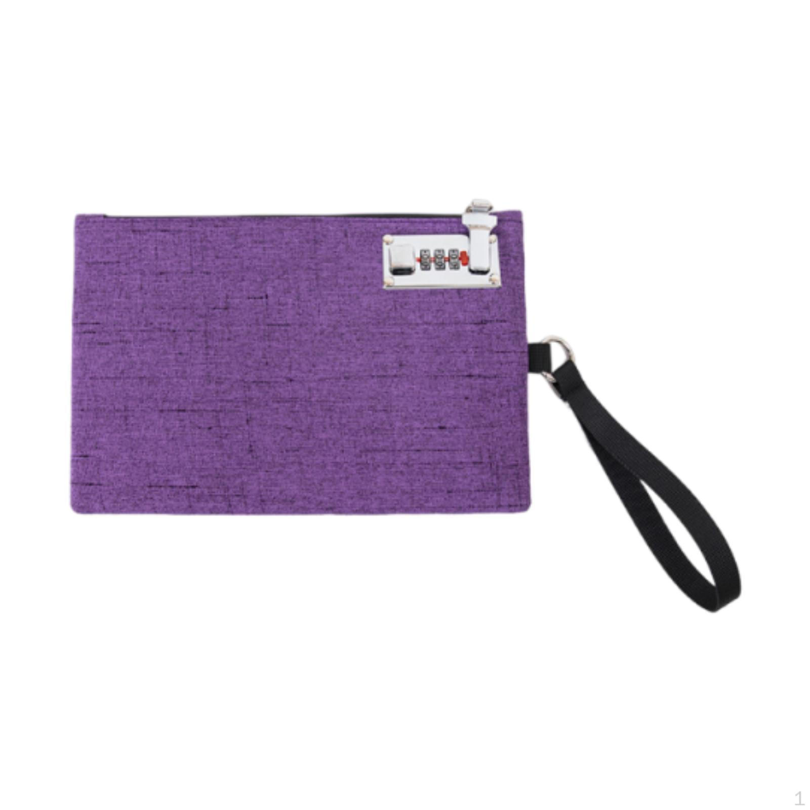 

Сумка-органайзер для документов с замком для путешествий и управления деньгами фиолетовый