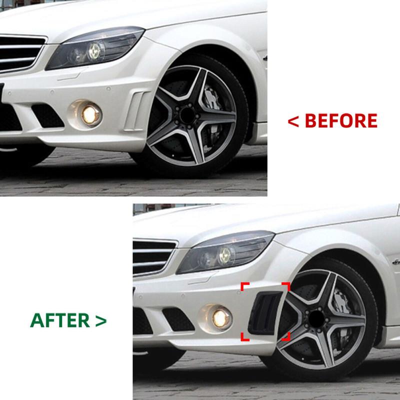 For Benz W204 S204 C63 AMG 2007 2008 2009 2010 Car Front Bumper Splitter Side Air Vent Outlet Covers ABS Accessories