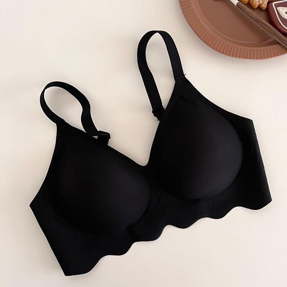 Small air conditioner, jelly soft support, women's big breasts are small, no steel rings, no marks, spring and summer bras are thin.