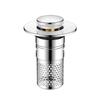Universal Stainless Steel Press-Type Basin Drain Plug with Anti-Odor Blocking for Washbasins
