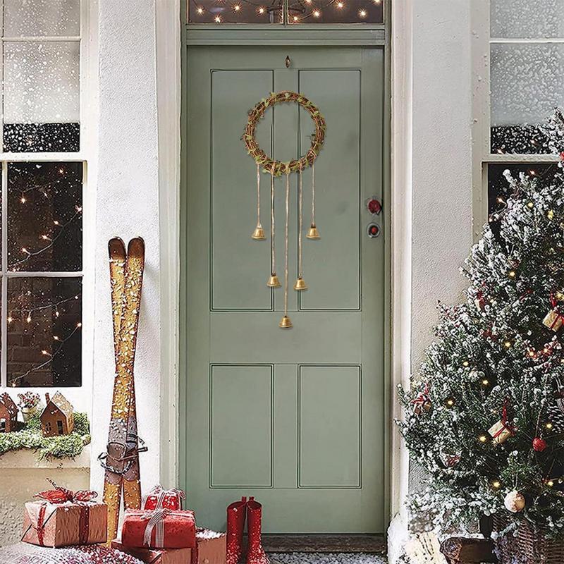 Witch Bells Wind Chime Wreath Rustic Pendant Bell Ornament Hanger For Garden Living Room Home Bedroom Wall Outdoor