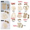 10 Pieces Unfinished Wooden Cutouts Christmas Tree Decoration Hanging Unpainted DIY