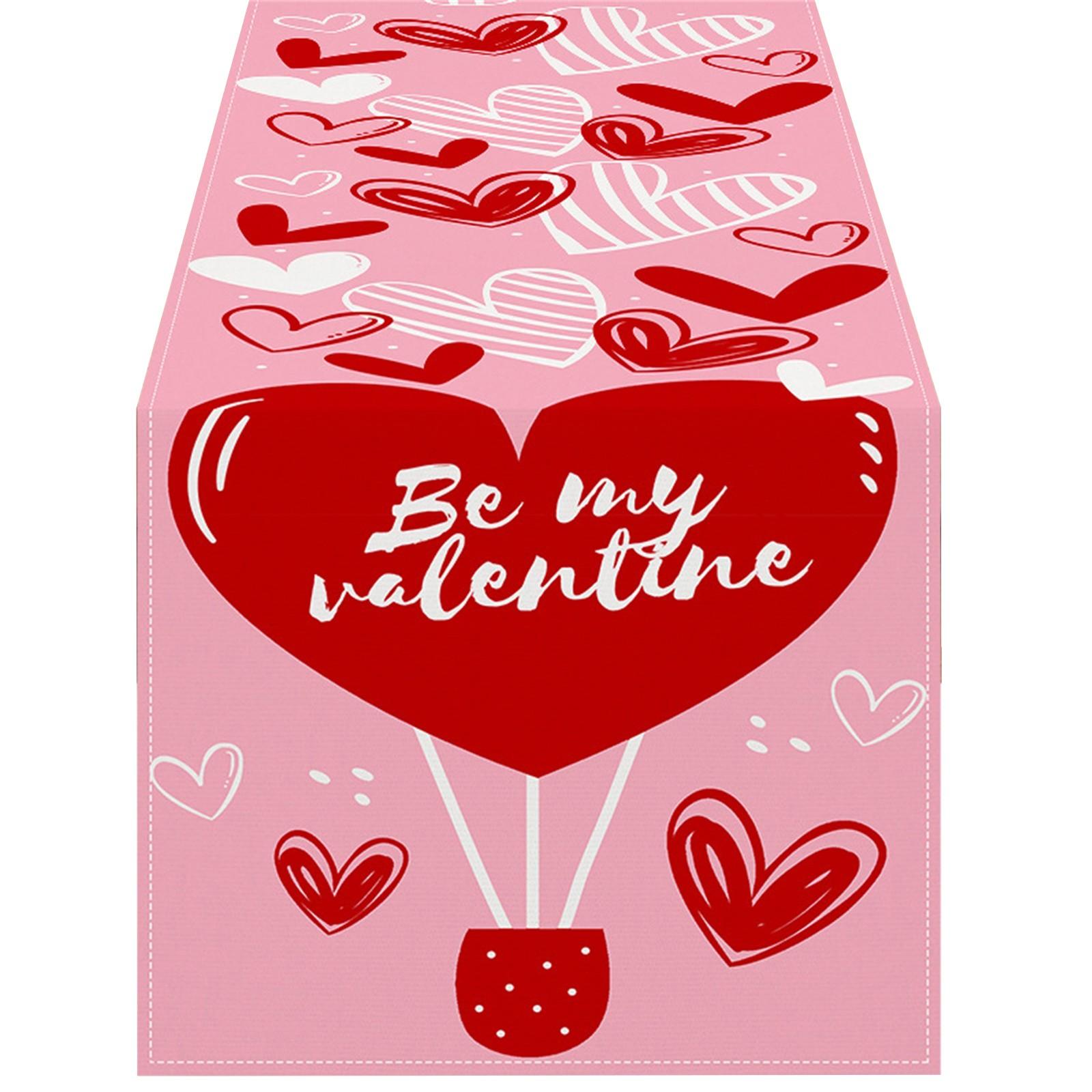 

Льняная скатерть, милая скатерть в форме сердца, нескользящая скатерть, подходящая для украшения вечеринки One Size