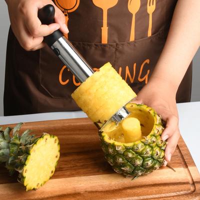 Stainless Steel Pineapple Peeler Corer Slicer Cutter Fruit Peeler Effortless Cutting Anti-Corrosion Blades Kitchen Gadget