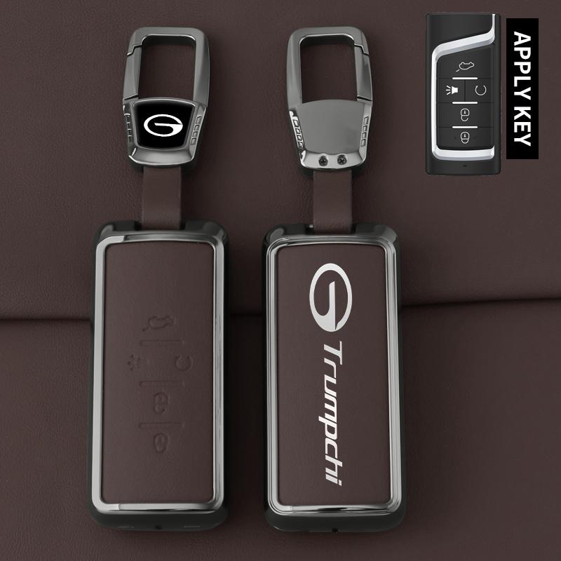For Gac Trumpchi New Energy Key Case Gs4 Gm8 Ga3 Ga6 Sgs7 Ga4 Gs5 Gs3 Gs8 Car Remote Key Fob Zinc Alloy Leather Protective Case