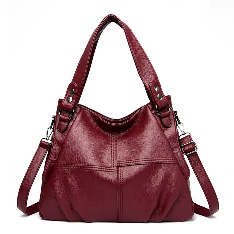 High Quality Soft Leather Handbags for Women 2023 Vintage Women's Shoulder Messenger Bag Luxury Large Capacity Female Sac A Main