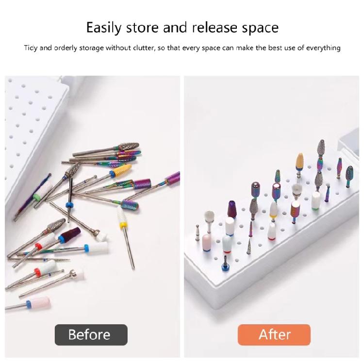 30/48 Holes Nail Art Drill Storage Box Grinding Head Polish Bit Holder Display