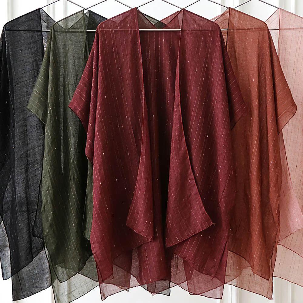 Breathable Summer Scarf V-Neck Cardigans Beach Cover Up Sun Protection Scarf  Vacation Outing