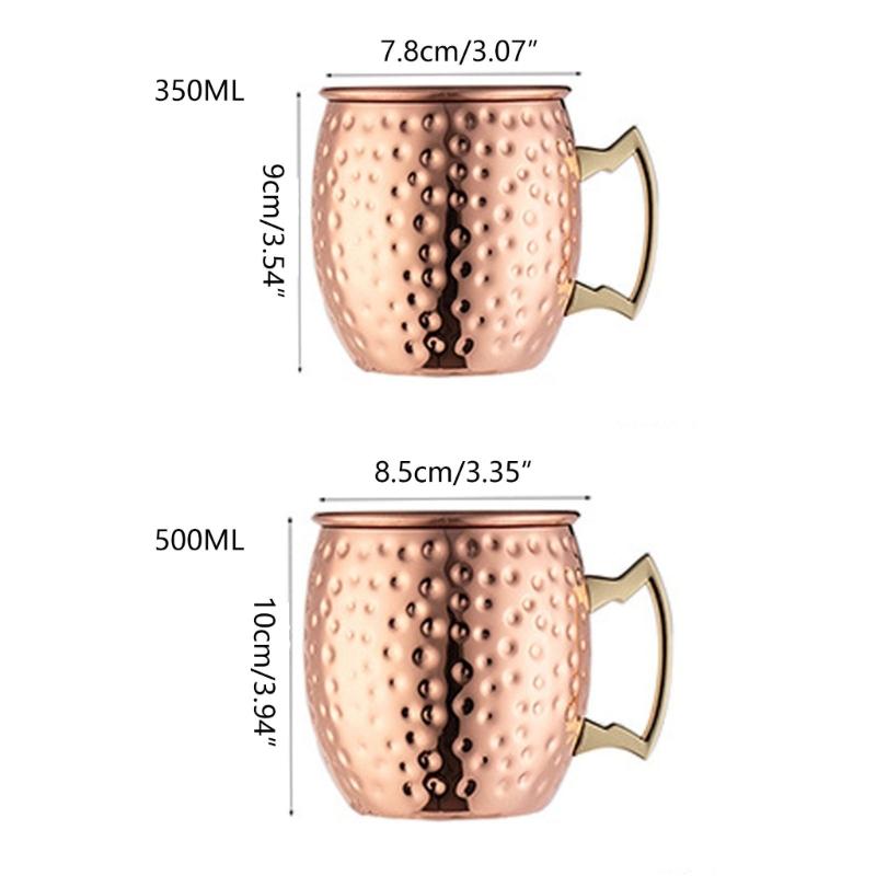 Moscow Mules Glass Stainless Steel Coppers-Plated Hammer Point Beer Glass European American Bar Cocktails Glass Drum Cup