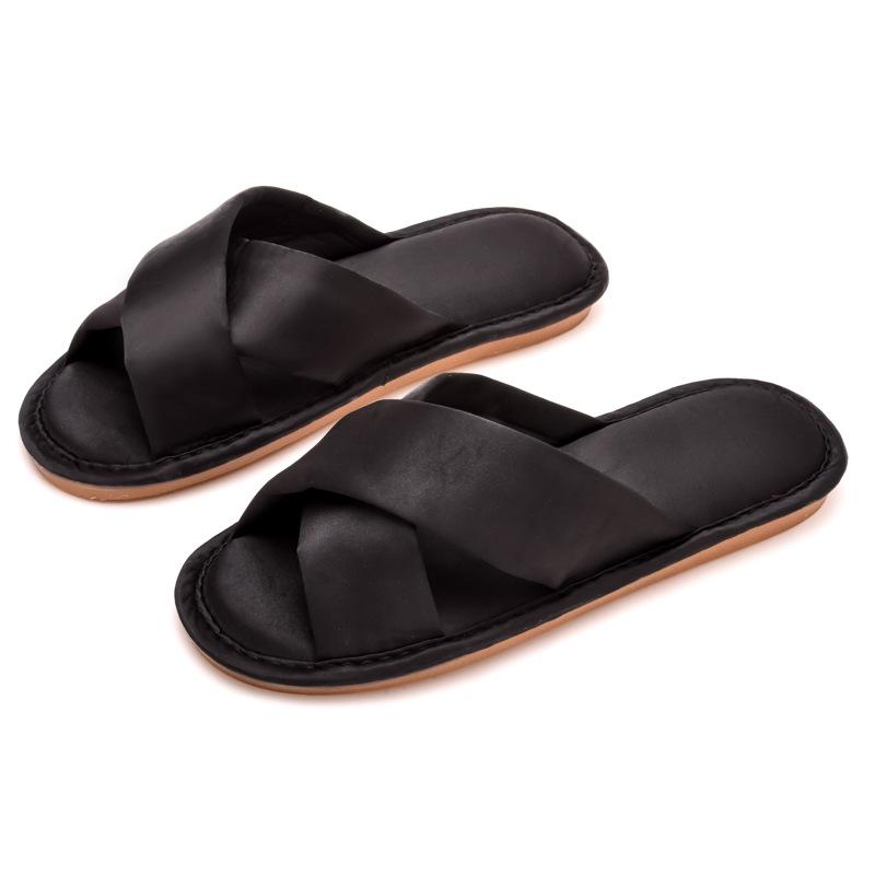 Open Toe Slides House Sandals for Women&Men Summer Satin Slip on Flat Sandals Indoor Outdoor Beach Shoes for Couple Dress Shoes Bedroom Slippers