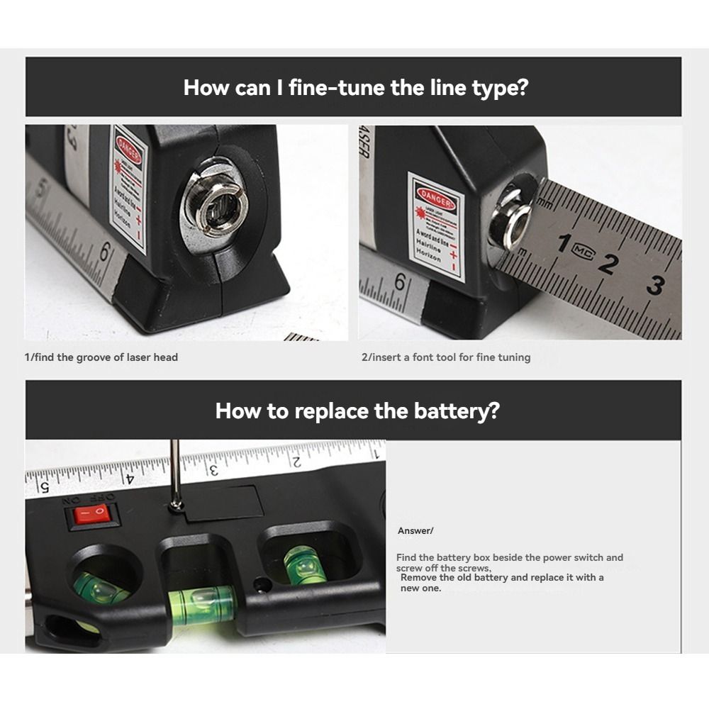 High Precision Right Angle Spirit Level Adjustable Cross Line Lasers Measuring Instrument