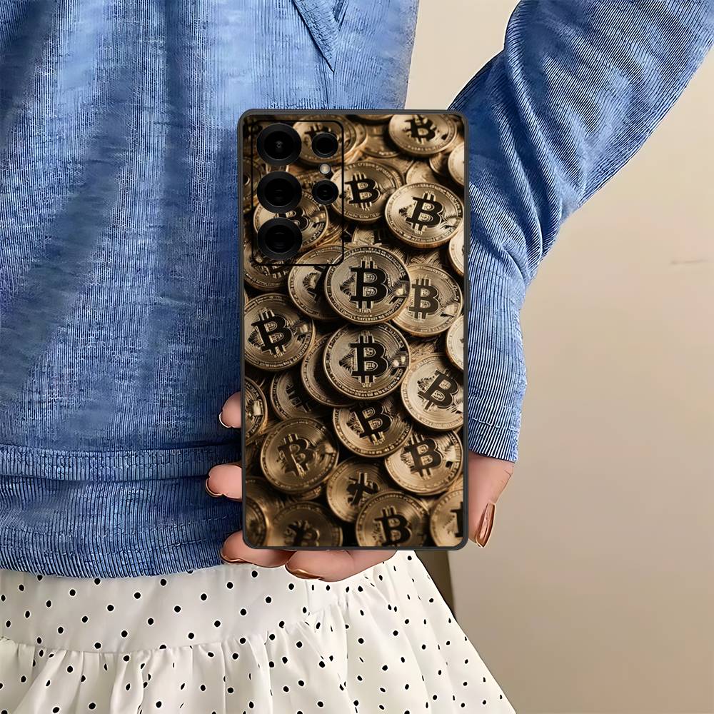 Bitcoin Retro Logo Phone Case For Samsung S 24 Fe 25 Ultra Plus 20 Lite 21 30 22 23 24 22 Ultra 5G Fundas