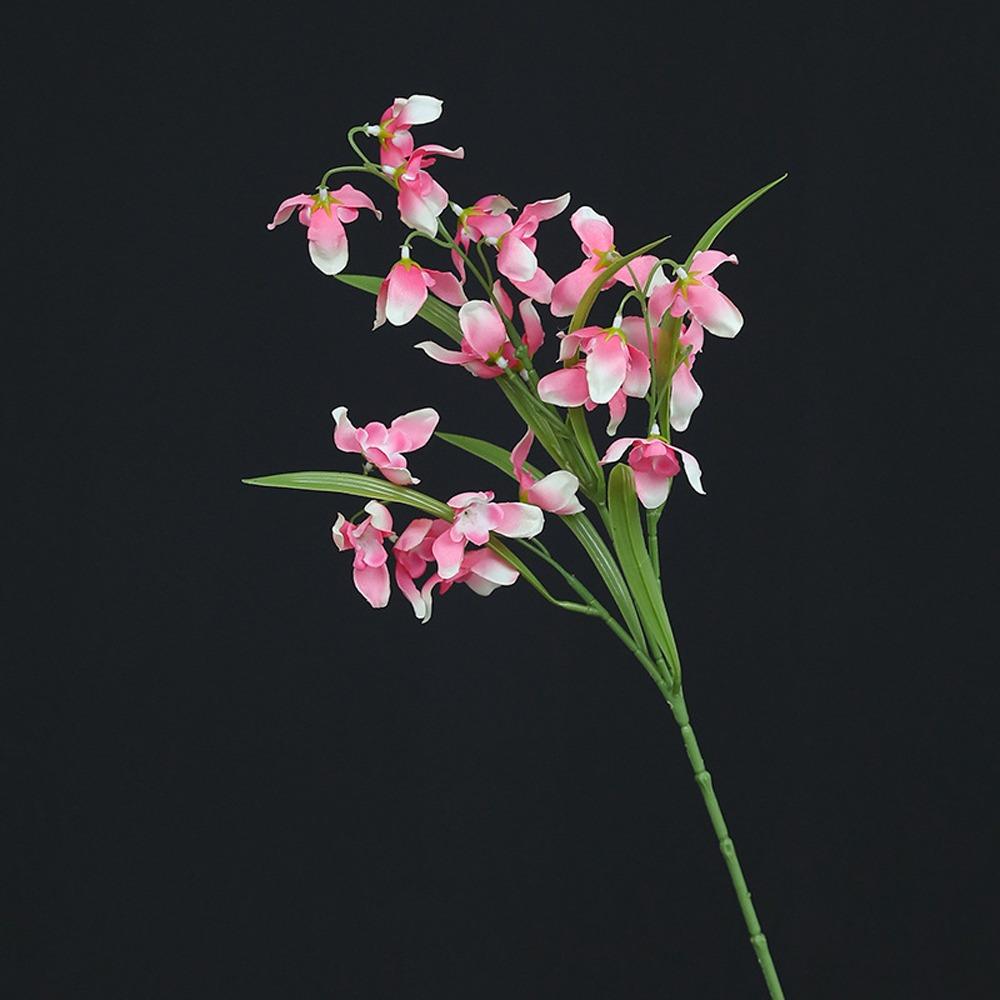 

50CM Length Artificial Orchid Flower Realistic with Leaves Simulation Flowers Vivid Plastic Plants Fake Flowers Home Decoration розовый