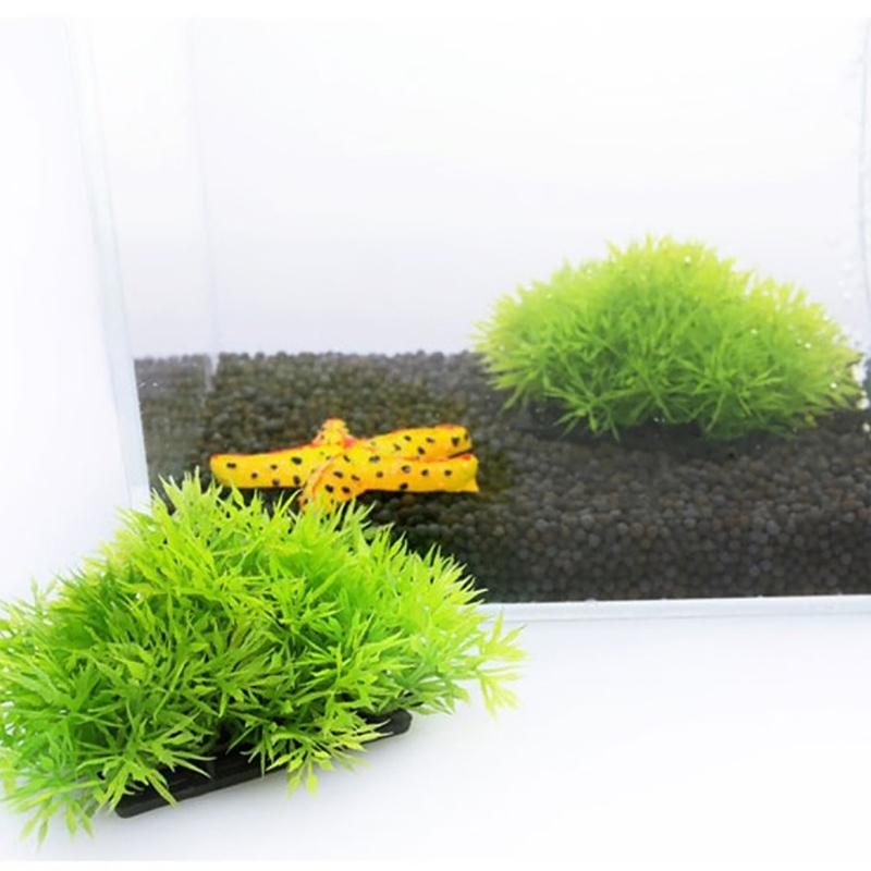 New Water Grass Plastic Short Wide Plant Simulation Artificial Plants For Aquarium Fish Tank Ornament Decoration