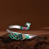 Manufacturer's Direct Sales Enamel Peacock Silver Bracelet with Ethnic Style Retro Phoenix Drop Glue Bracelet As A Birthday Gift for Friends