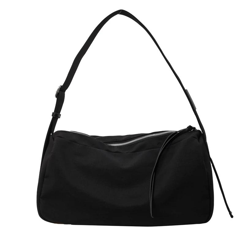 

Нейлоновые женские сумки через плечо на молнии, высококачественные повседневные новые однотонные сумки через плечо большой емкости