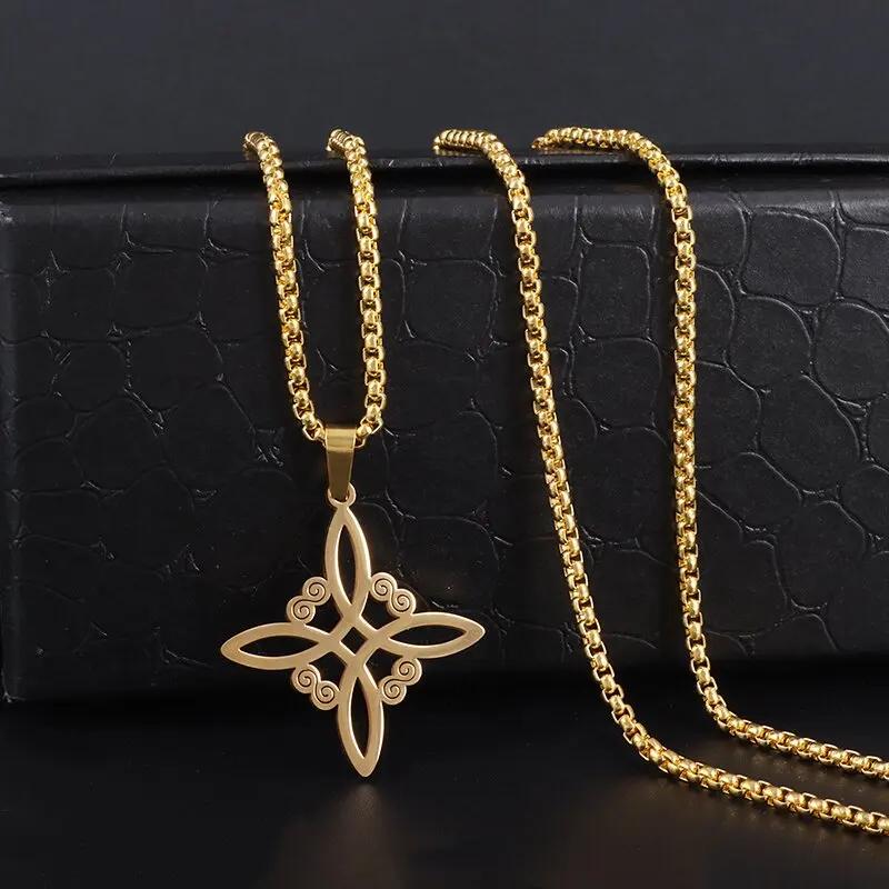 Stainless Steel Witch Knot Adjustable Ring Fashion Jewelry for Women Girls Good Luck Gift Party Casual