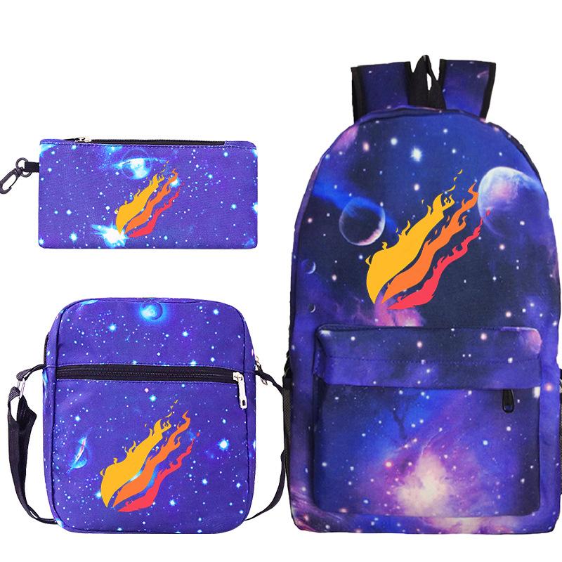 Backpack Casual Student Schoolbag Small Shoulder Bag Pencil Bag Three-piece Set