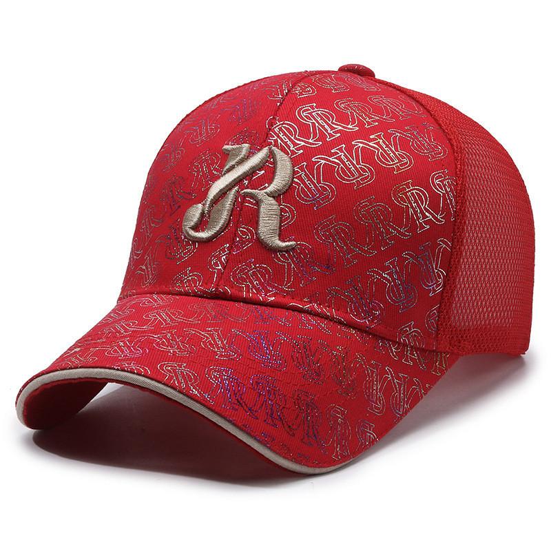 R Letter Embroidered Baseball Hat Stylish Sun Protection Peaked Cap Gift Fashion